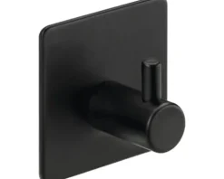 Klebehaken 45 x 45 x 28 mm Stahl schwarz matt 5 Stück