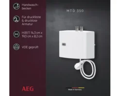 Klein-Durchlauferhitzer AEG MTD 350 hydraulisch nur fürs Handwaschbecken, 3,5 kW mit Stecker 230V