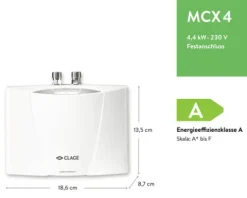 Klein-Durchlauferhitzer Clage MCX 4 elektronisch 4,4 kW