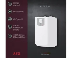 Kleinspeicher AEG KUN 5 U Untertischboiler 5 Liter Niederdruck mit Stecker