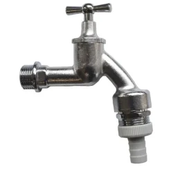 Knebel Auslaufventil matt verchr. 3/4 m.Belüfter