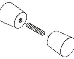 Knopfgriff aus Kunststoff verchromt für Duschabtrennungen mit 6 mm Bohrloch