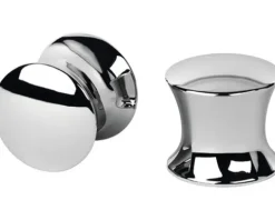 Knopfgriff aus Metall verchromt für Duschabtrennungen mit 6 mm Bohrloch