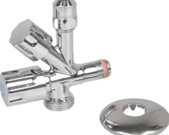 Kombi-Eckventil 3/8" für Spülmaschine oder Waschmaschine chrom