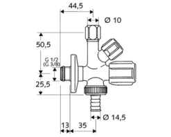 Kombi-Eckventil Schell Comfort 1/2