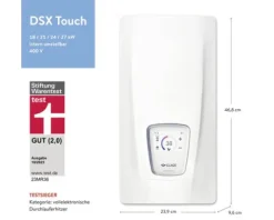 Komfort-Durchlauferhitzer Clage DSX Touch elektronisch 18 | 21 | 24 | 27 kW