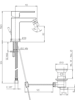 Kompakter Bidet-Einhebelmischer im modernen Design | Infinity