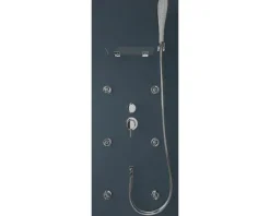 Komplettdusche Aurlane Blue River Rectangle 2,0 80 x 110 x 219 cm silbergrau