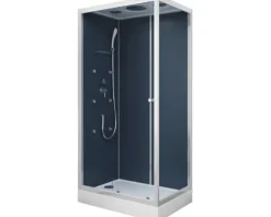 Komplettdusche Aurlane Blue River Rectangle 2,0 80 x 110 x 219 cm silbergrau