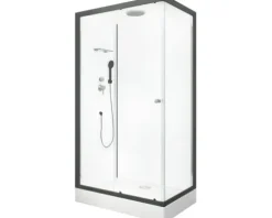 Komplettdusche Aurlane Black zen 80 x 110 x 217 cm anthrazit-matt