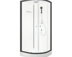 Komplettdusche Aurlane Black zen 90 x 90 x 217 cm anthrazit-matt