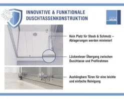 Komplettdusche Aurlane BLUE RIVER 85 x 85 x 195 cm silbergrau