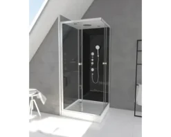 Komplettdusche Aurlane Club 90 x 90 x 215 cm silber-matt