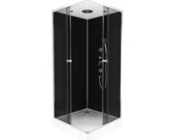 Komplettdusche Aurlane Club 90 x 90 x 215 cm silber-matt