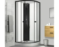 Komplettdusche Aurlane Essential Round 85 x 85 x 197 cm schwarz