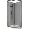Komplettdusche Aurlane Grey Touch Round 90 x 90 x 215 cm schwarz