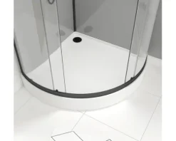Komplettdusche Aurlane Grey Touch Round 90 x 90 x 215 cm schwarz