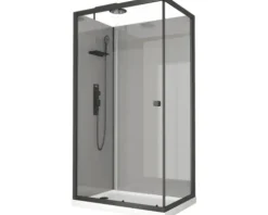 Komplettdusche Aurlane Grey Touch 110 x 80 x 215 cm schwarz