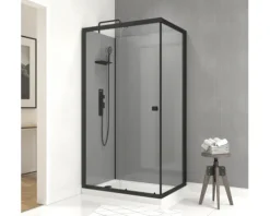 Komplettdusche Aurlane Grey Touch 110 x 80 x 215 cm schwarz
