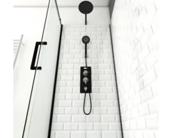 Komplettdusche Aurlane Metro 110 x 80 x 230 cm schwarz
