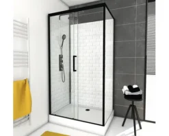 Komplettdusche Aurlane Metro 110 x 80 x 230 cm schwarz
