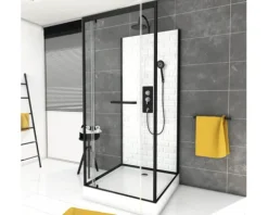 Komplettdusche Aurlane Metro 80 x 80 x 230 cm schwarz