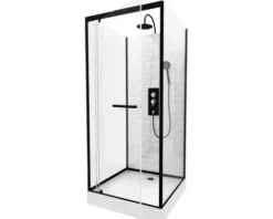Komplettdusche Aurlane Metro 80 x 80 x 230 cm schwarz