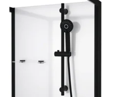 Komplettdusche Aurlane Multi Place 80 x 80 cm Profilfarbe schwarz Klarglas