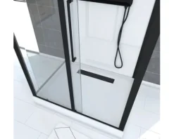 Komplettdusche Aurlane Phantom 115 x 90 x 230 cm schwarz