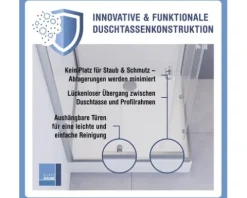 Komplettdusche Aurlane Study 90 x 90 x 225 cm silber-matt