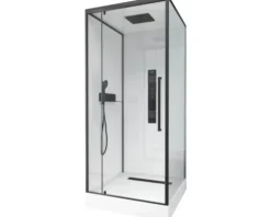Komplettdusche Aurlane Urban 2 90 x 90 x 215 cm schwarz