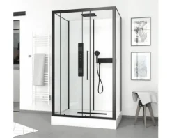 Komplettdusche Aurlane Urban 2 115 x 90 x 215 cm schwarz