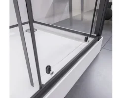 Komplettdusche BREUER BR 100 90 x 120 x 204 cm Anschlag links schwarz