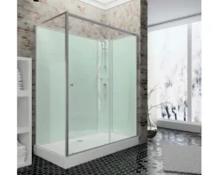 Komplettdusche SCHULTE Ibiza Anschlag rechts 80 x 120 x 204 cm alufarben