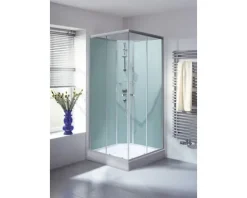 Komplettdusche SCHULTE Korfu Express Plus 89 x 89 x 202 cm lindgrün/alu-natur
