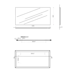 Kristallspiegel 120x60 ohne Beleuchtung