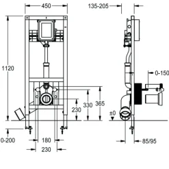 KWC AR Installationselement, AQUAFIX, f. WC, Rohbauset für UP-WC-Spüler