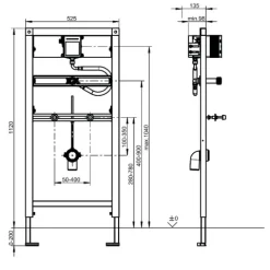KWC AR Installationselement, AQUAFIX, für Keramikurinal, für UR-Spüler