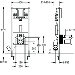KWC AR Installationselement, AQUAFIX, f. WC, Rohbauset für UP-WC-Spüler, barrierefrei