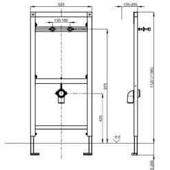 KWC AR Installationselement, AQUAFIX, für wasserloses Edelstahlurinal