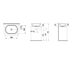 LAUFEN Aufsatzwaschbecken LUA 50 x 35 cm weiß glänzend H8120830001091
