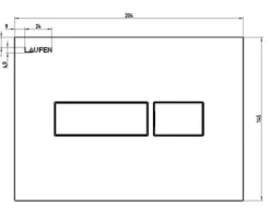LAUFEN Betätigungsplatte LIDA Platte schwarz matt / Taster schwarz matt H9001257160001