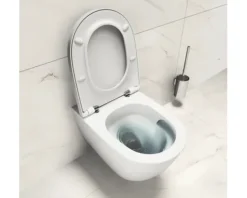 LAUFEN Wand-WC Set LIDA Tiefspüler Spülrandlos weiß glänzend mit WC-Sitz, Vorwandelement und Betätigungsplatte weiß H869LI10000001