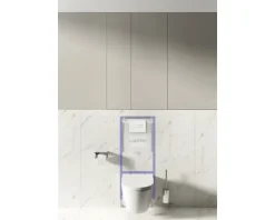 LAUFEN Wand-WC Set LIDA Tiefspüler Spülrandlos weiß glänzend mit WC-Sitz, Vorwandelement und Betätigungsplatte weiß H869LI10000001