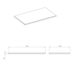 LAUFEN Waschtischplatte LIDA 80,6 x 46 x 2 cm Kompaktmarmor weiß matt
