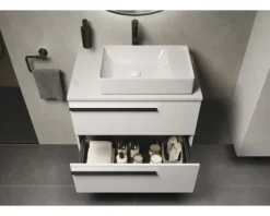 LAUFEN Waschtischplatte LIDA 80,6 x 46 x 2 cm Kompaktmarmor weiß matt