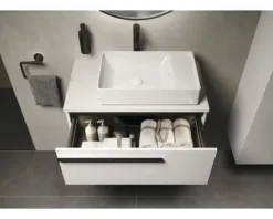 LAUFEN Waschtischplatte LIDA 80,6 x 46 x 2 cm Kompaktmarmor weiß matt