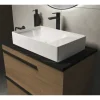 LAUFEN Waschtischplatte LIDA 80,6 x 46 x 2 cm Kompaktmarmor schwarz matt