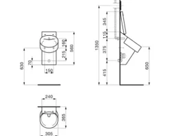 LAUFEN Urinal für Decckel VAL Zulauf Hinten weiß glänzend H8402810000001
