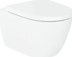 LAUFEN Wand-WC Set LIDA Tiefspüler ohne Spülrand weiß glänzend mit Silent flush Spültechnik und WC-Sitz mit Absenkautomatik sowie leicht abnehmbar H866LI10000001